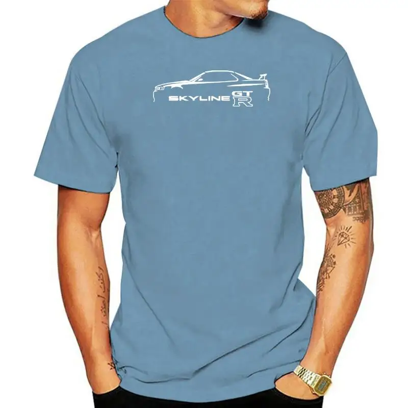 2022 New Fashion Summer Tee Shirt Japanese GTR R34 INSPIRED CLASSIC CAR T-SHIRT - AUTOTEES Cotton T-shirt