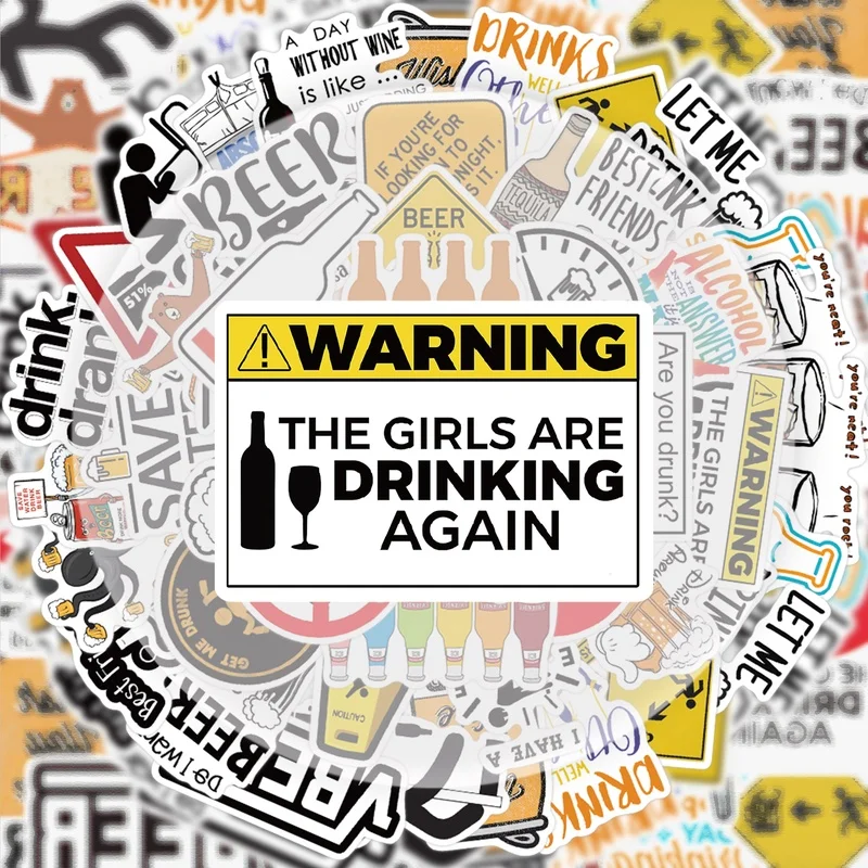 50 ملصقًا على شكل جرافيتي للبيرة المرحة، شارات لاصقة نابضة بالحياة، أنماط متعددة بدون تكرار، مناسبة لزجاجات المياه وأجهزة الكمبيوتر المحمولة وحقائب السفر وألواح التزلج والقيثارات وديكورات الحفلات #5