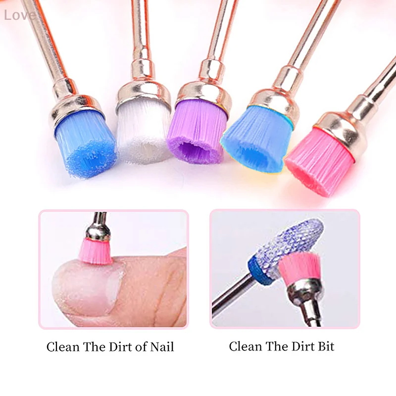 Nail Drill Bit Cleaning Brush Cleaner Electric Nail Files Milling Cutter Dust Remover Drill Accessories Nail Art Tool