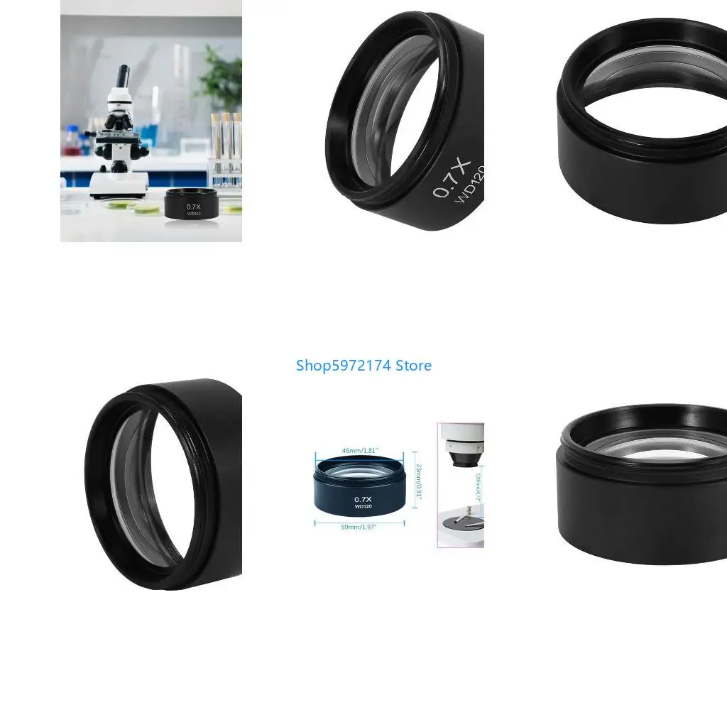 Y3NB lentille Barlow 48mm filetage WD120 0.7X Microscope stéréo trinoculaire objectif auxiliaire lentille Microscope accessoires
