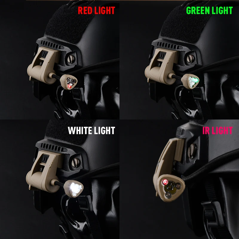 WADSN Tactical CHARGE MPLS 2.0 FAST Wendy Mich Helmet Light 4 Modes Red Green White IR LED Hunting Signal Lamp Outdoor Headlight