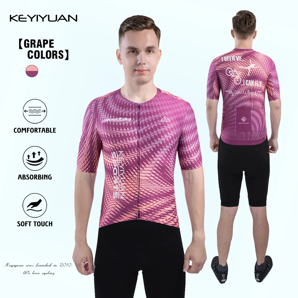 

KEYIYUAN новые мужские летние велосипедные костюмы с короткими рукавами, снаряжение для командных гонок на открытом воздухе, быстросохнущие дышащие рубашки, впитывающие пот