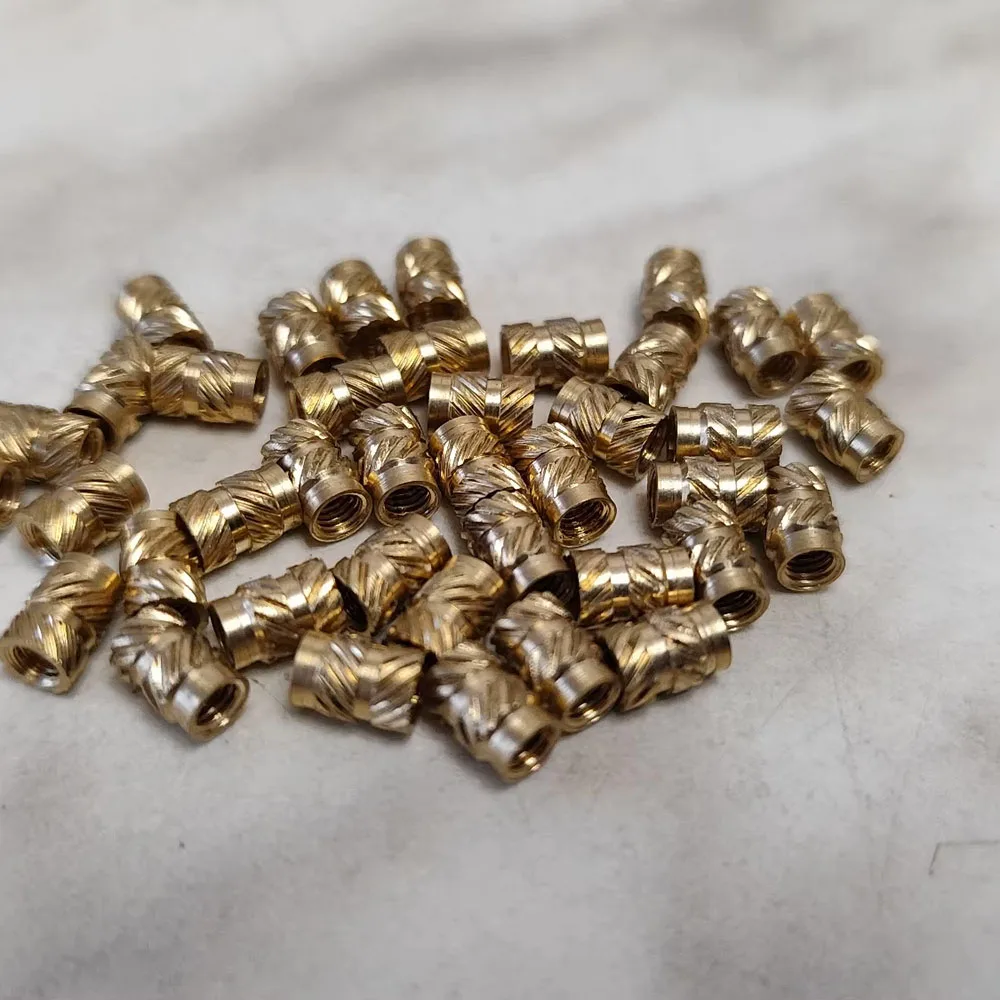 50Pcs M6 Brass Knurled Heat Set Insert Nut Hot Melt Press Embedded Thread Inserts Nuts for 3D Printing Plastic DIY Projects