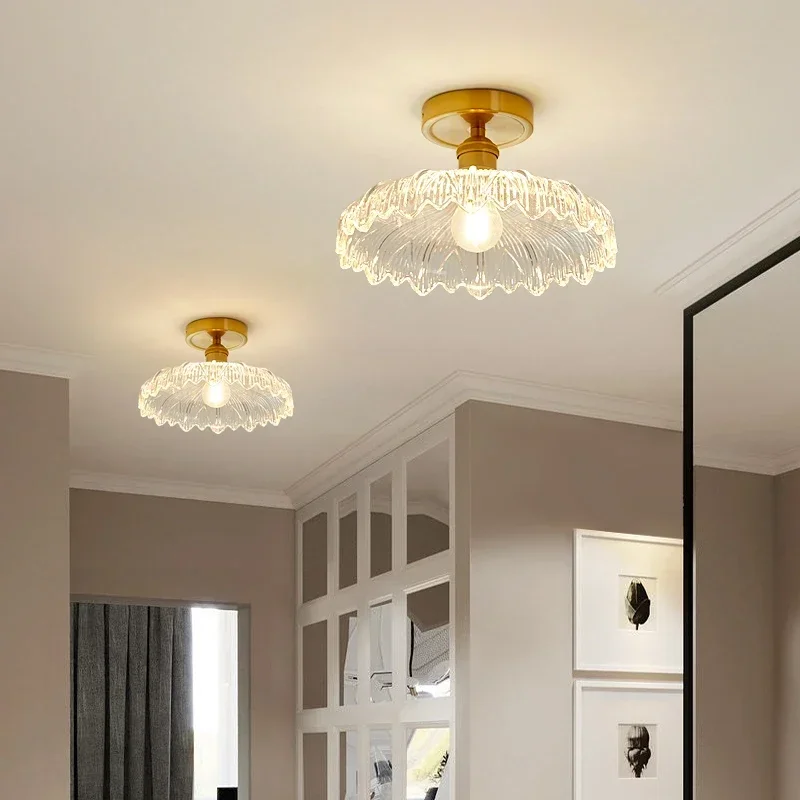 Led-deckenleuchten für zimmer Kristall Lampenschirm Gold Wohnzimmer Schlafzimmer Moderne Alle Kupfer und glas lampen hause dekoration E27