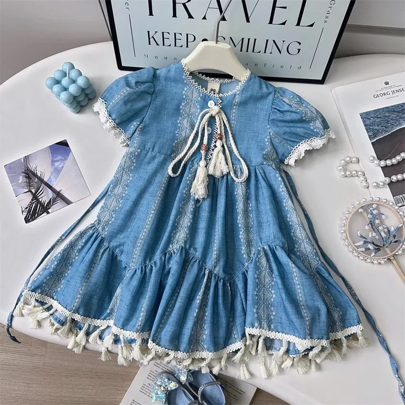 2025 Summer French New Girls Dress Foreign Style Women's Treasure Casual Versatile Hollow Sleeveless Knitted Vest Skirt