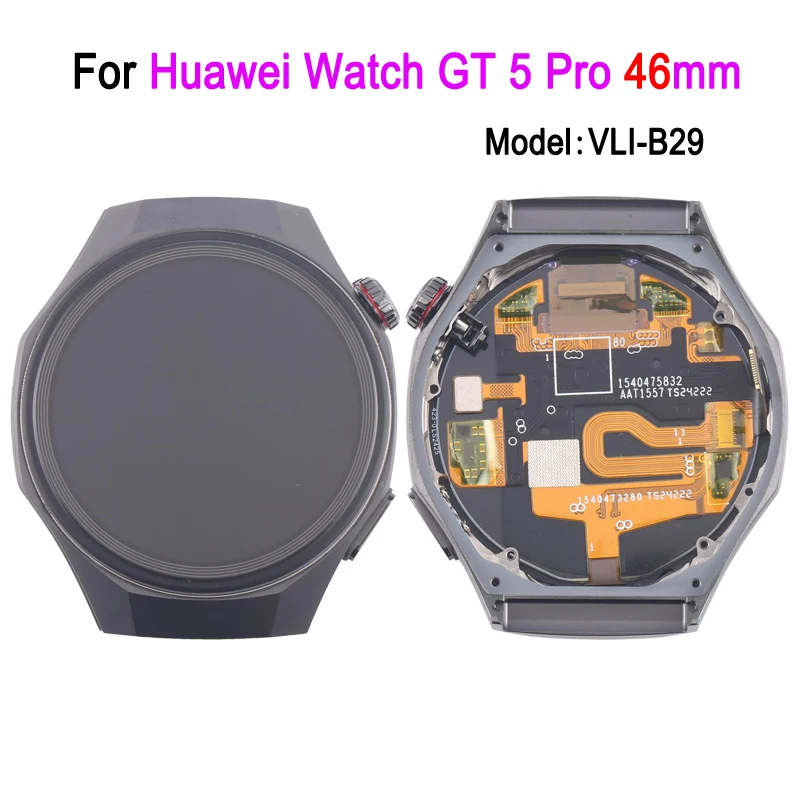 

1,43 дюймовый AMOLED экран с рамкой для Huawei Watch GT 5 Pro 46mm VLI-B29, 466*466 Смарт-часы дисплей сенсорный экран Замена