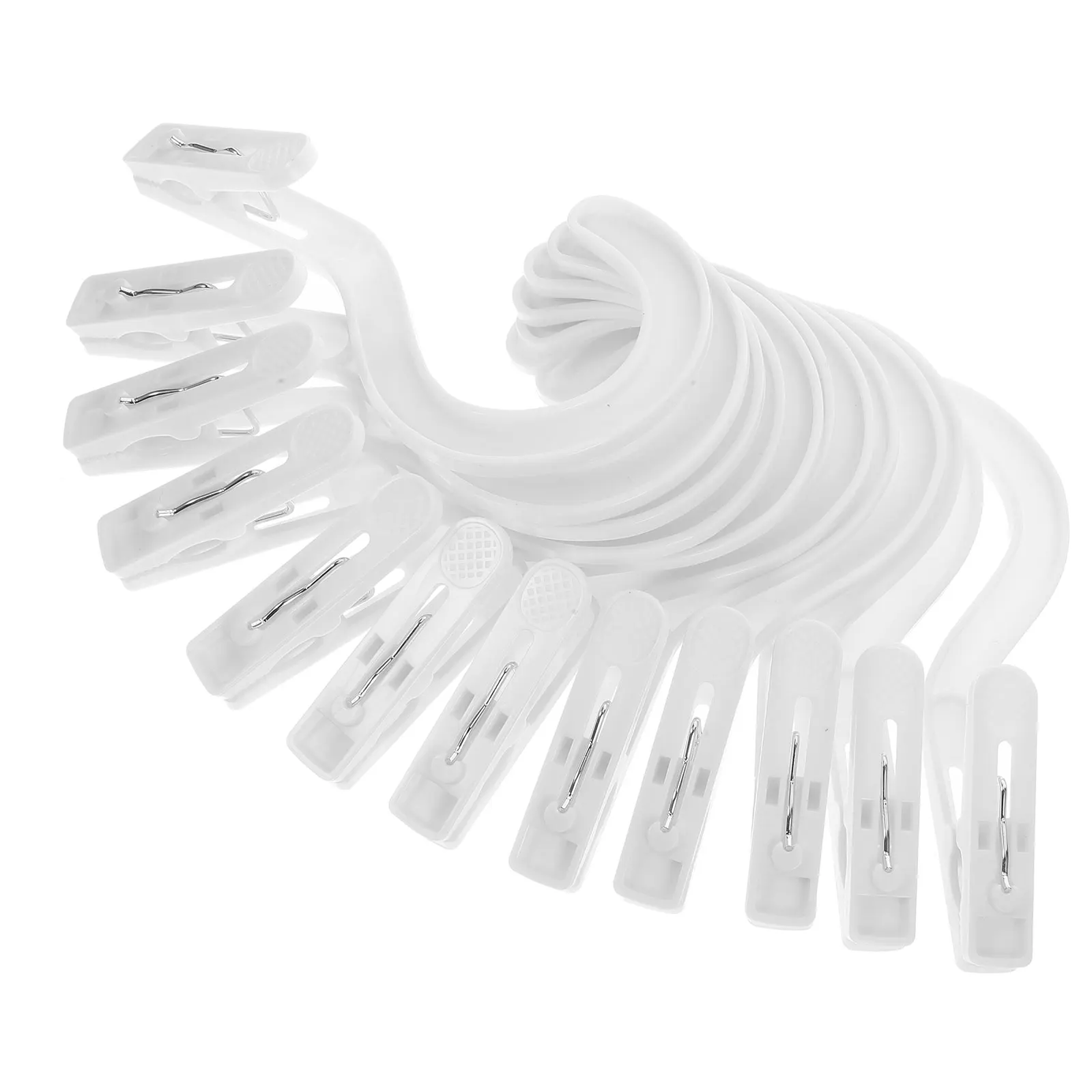 

12pcs Heavy Duty Laundry Hooks Clip Hat Boot Hangers Clothes Clamp Closet Shoe Hanger Scarves Hooks Multi-Purpose Pp Material