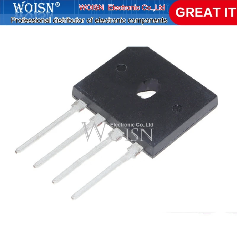 10PCS Straight plug flat bridge bridge stack GBU606 600V 6A SIP4 rectifier bridge stack