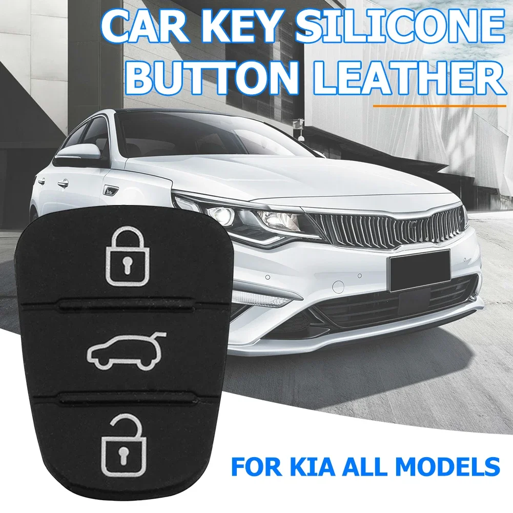 10-1PCS Replacement 3 Buttons Remote Key Fob Case Rubber Pad For Hyundai I10 I20 I30 IX35 Kia K2 K5 Rio Sportage Flip Key Parts