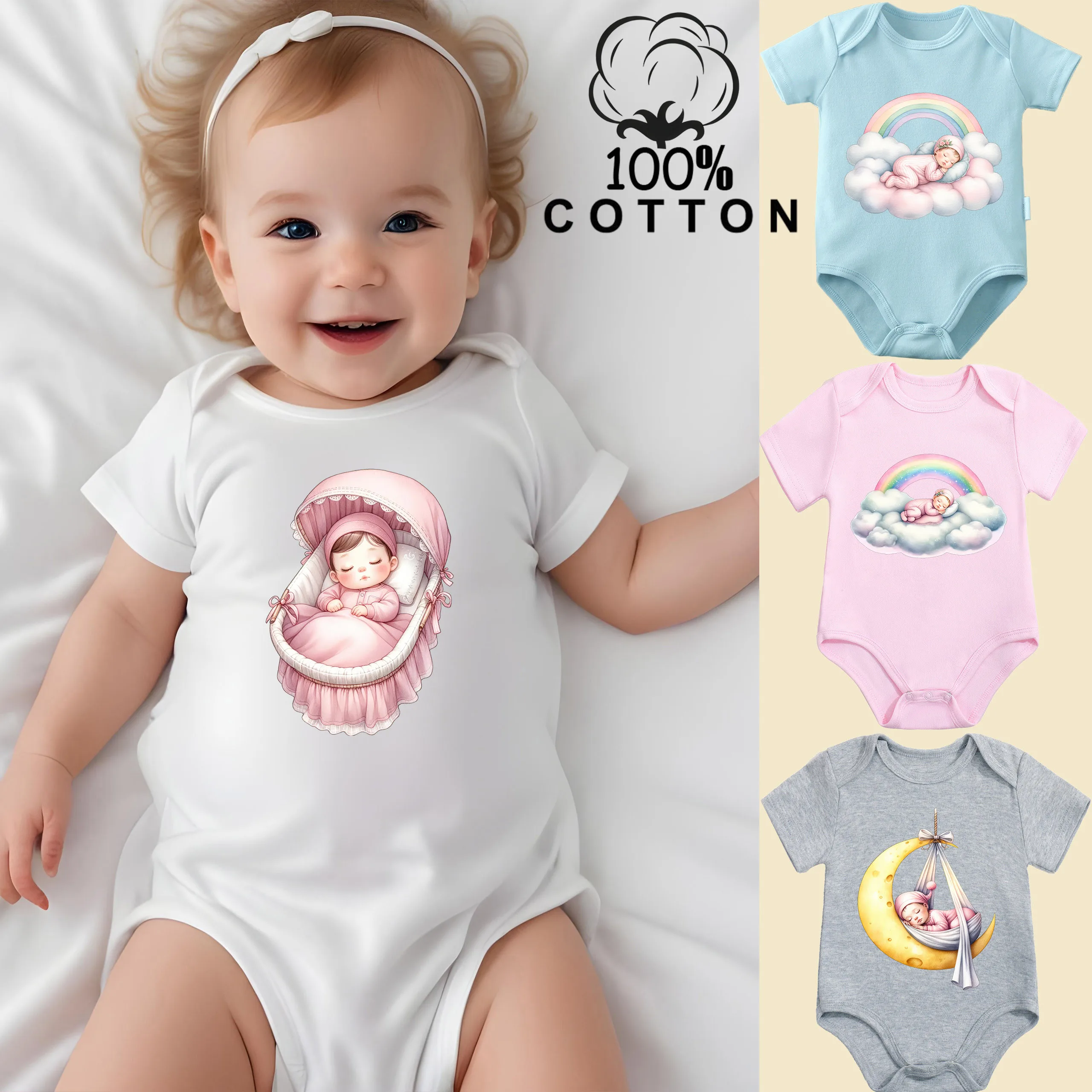 

Pure Cotton Onesie Have A Sweet Dream Baby Print Bodysuit Comfortable Cloth for Baby Jumpsuit for 0 To 12 Months Newborn