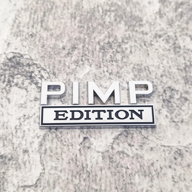 3D سبائك الزنك شعار PIMP EDITION شارة سيارة الذيل الجانب ملصق الملحقات ل جيب، دودج، كرايسلر والشاحنات. #3