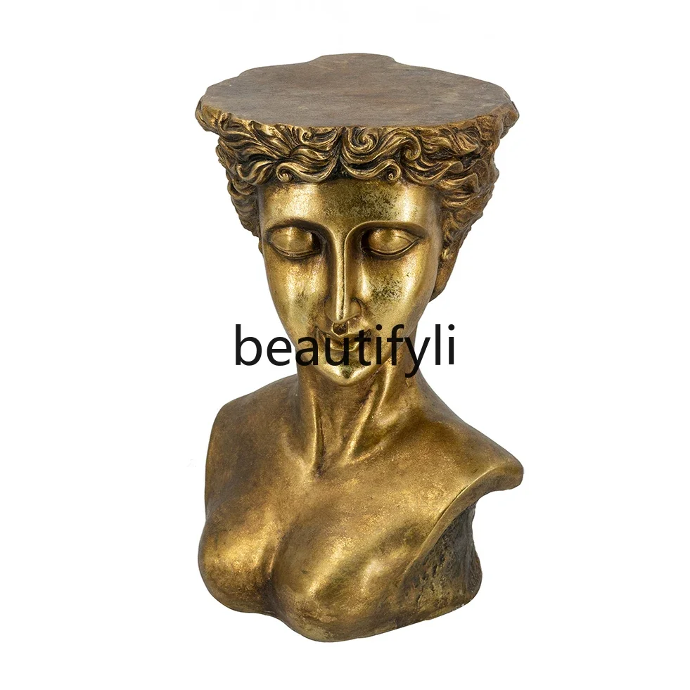 

European French Style Golden Sculpture Ornament Living Room Coffee Table Side Table Display Window Home Decoration