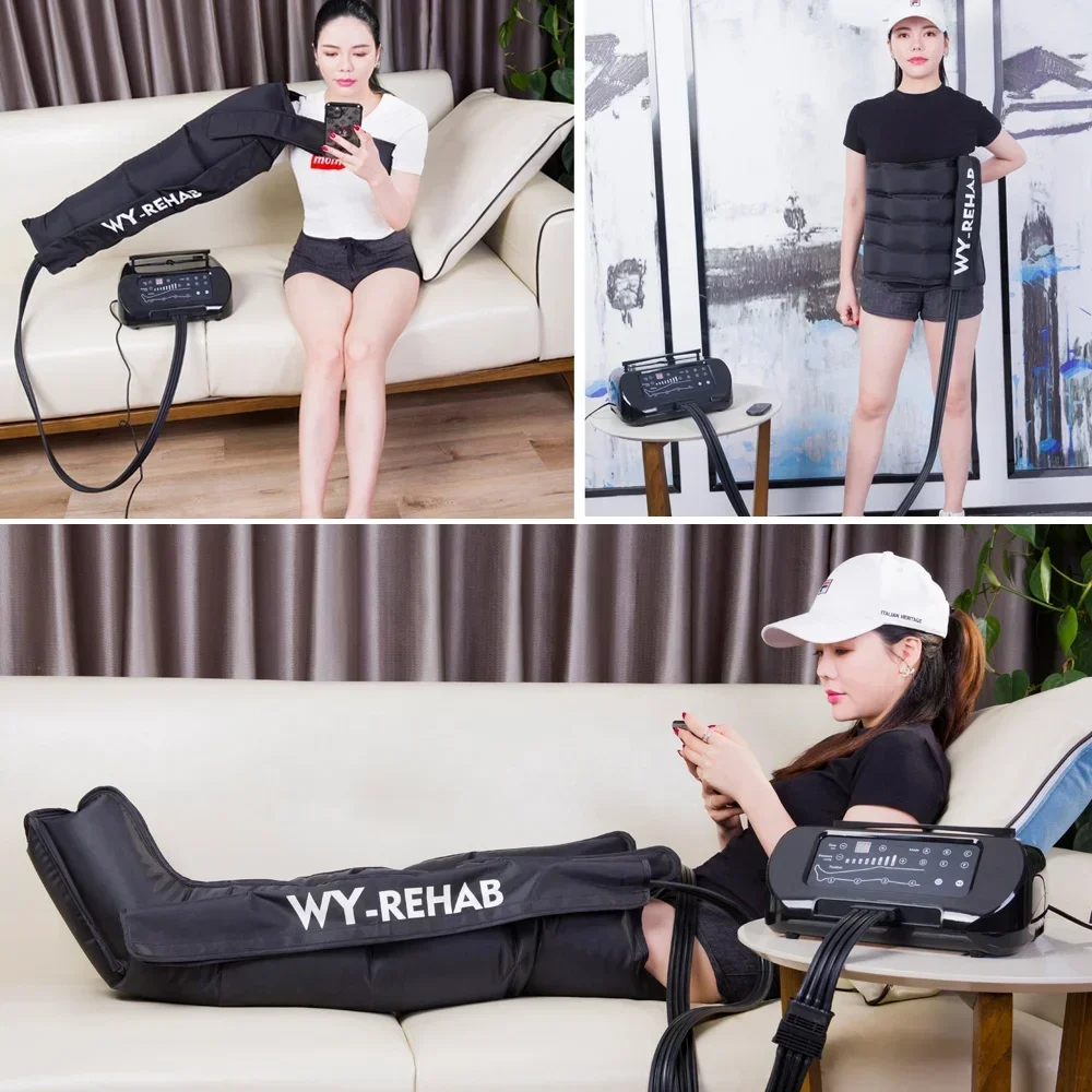 Professional lymphedema  drainage machine air compression massage compression boots for legs benefits air pressure therapy