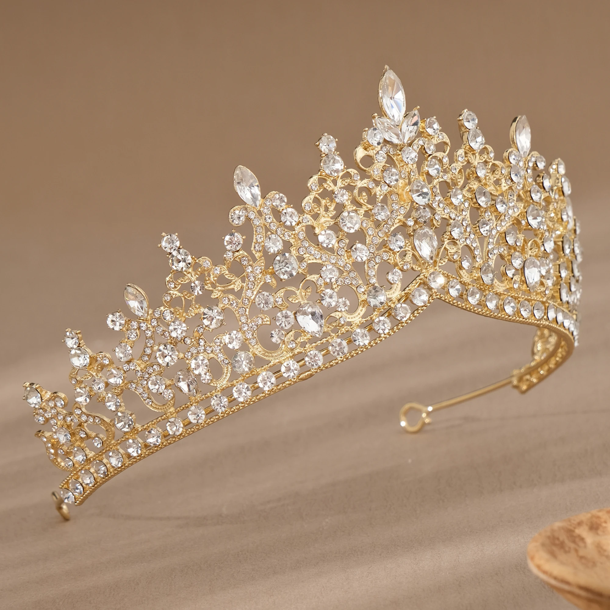 Miallo Baroque Vintage Princess Queen Bridal Crown Headwear Crystal Tiara For Women Wedding Crown Hair Dress Accessories Jewelry