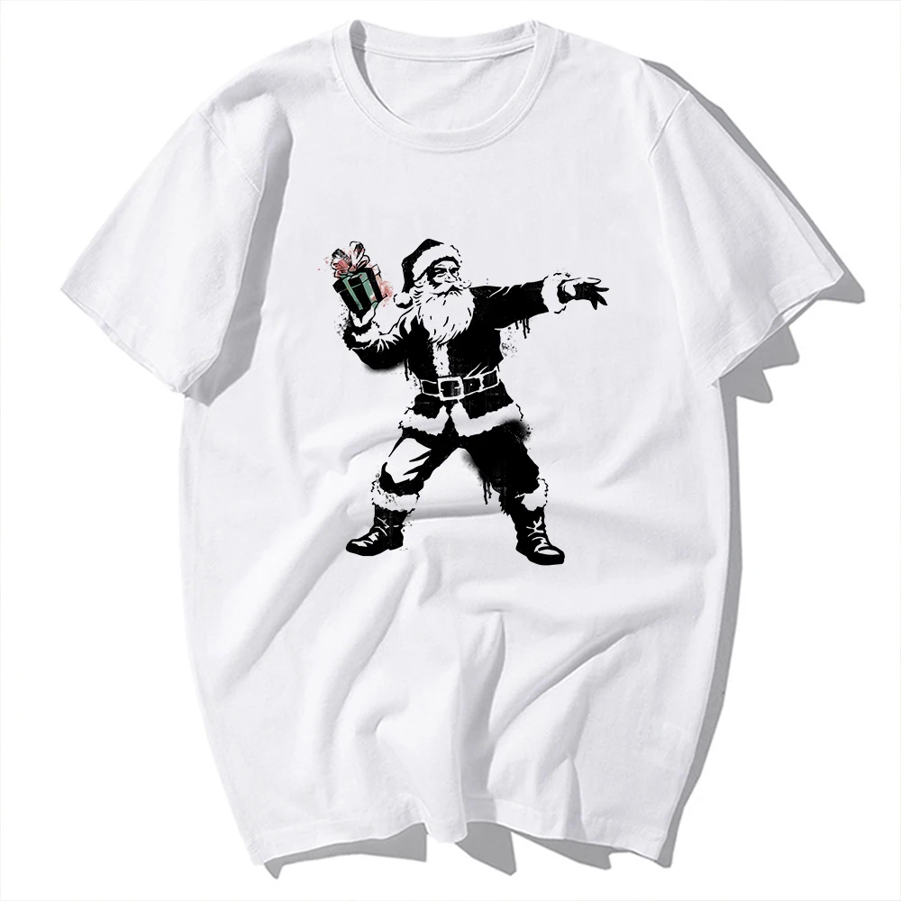 Christmas Gift Thrower Santa Claus Funny Xmas T-shirt,homme Casual Short Sleeve TShirt Unisex Tee,Breathable Print No-cracking
