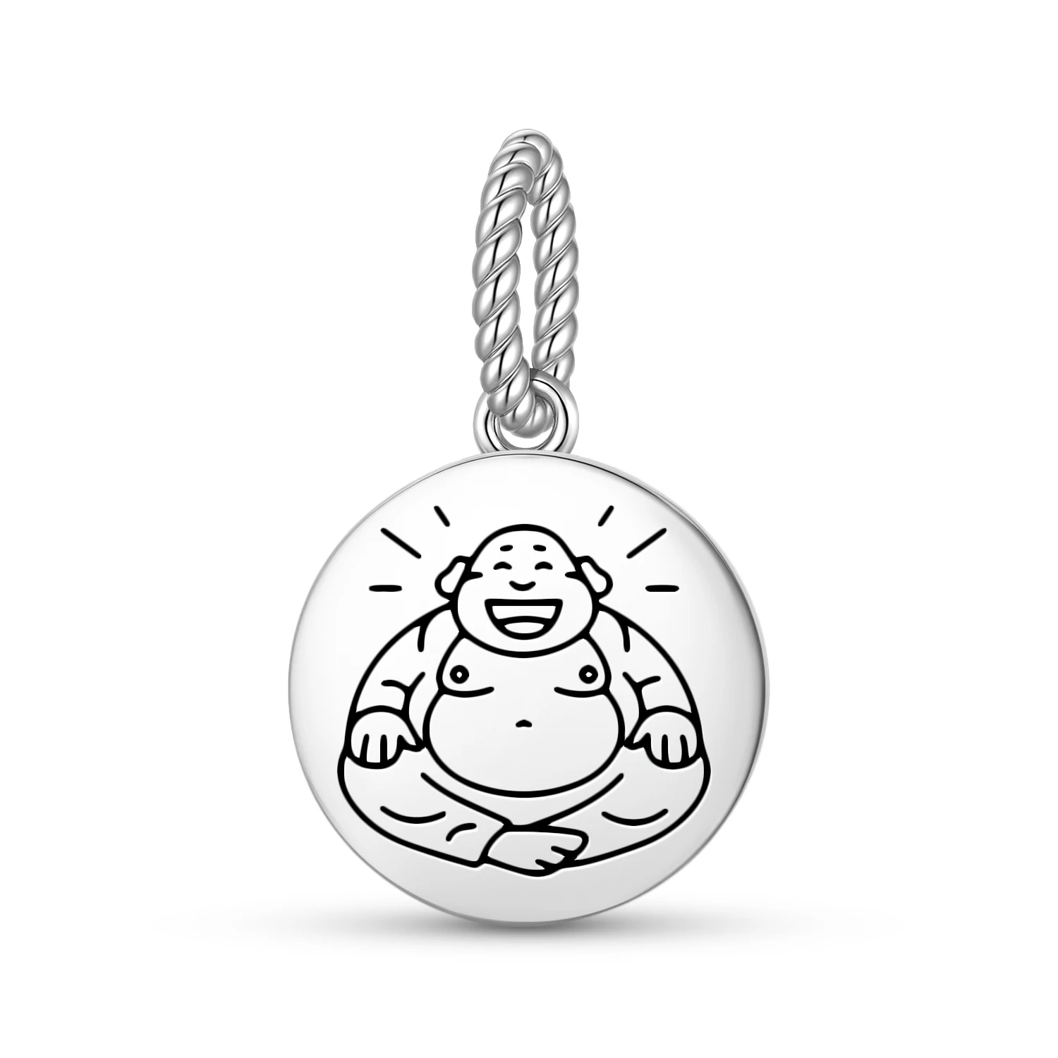 

Feng shui Laughing Buddha Pendant 925 Sterling Silver Symbol Charm Bead for Women Bracelet Necklace Jewelry Fashion