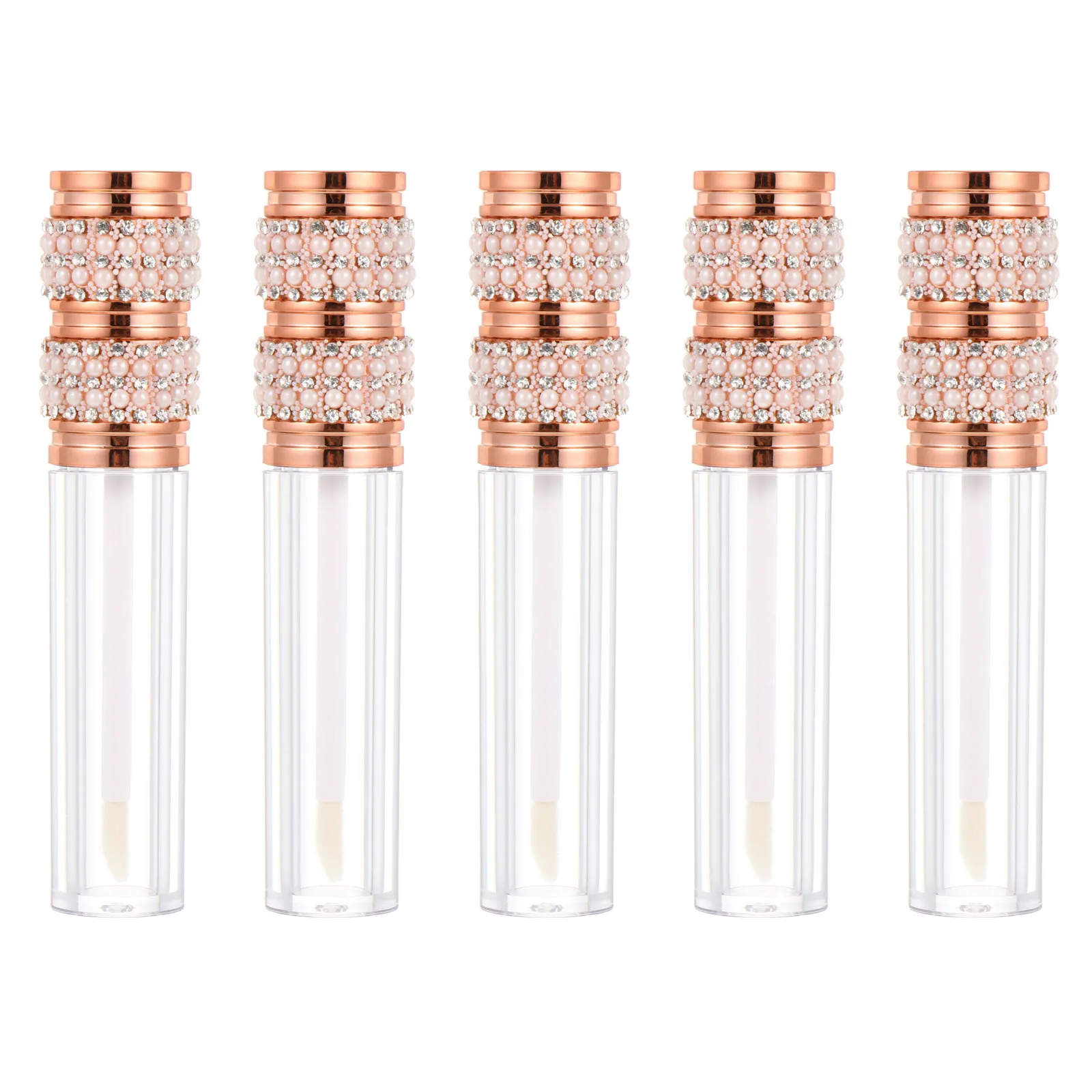 

5Pcs Lip Gloss Tube Refillable Empty Containers Portable Premium Material for DIY Lip Color Mixing Sample Storage Women Girls