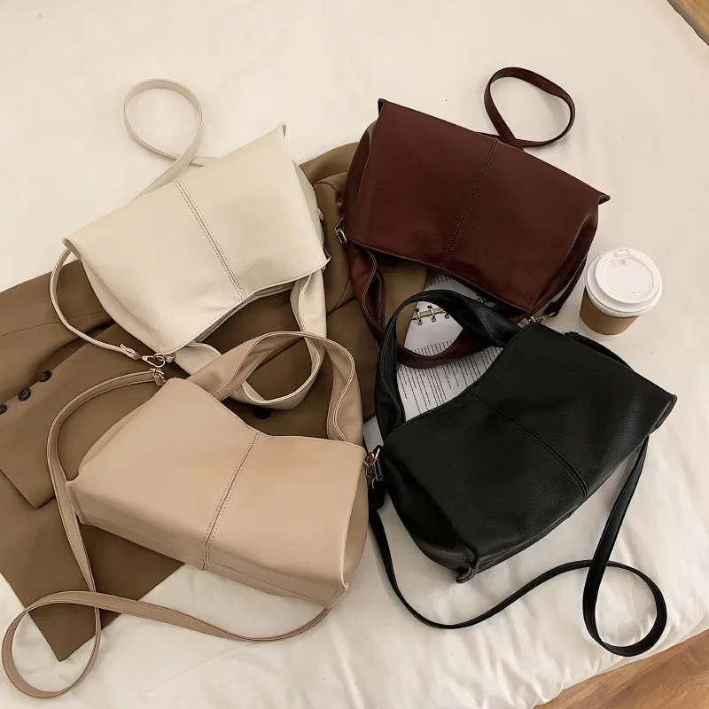 Women handbag 2024 new Brand Trendy Lady Shoulder bags Luxury Totes Soft PU Leather Crossbody Bags bolsas Casual big totes beige