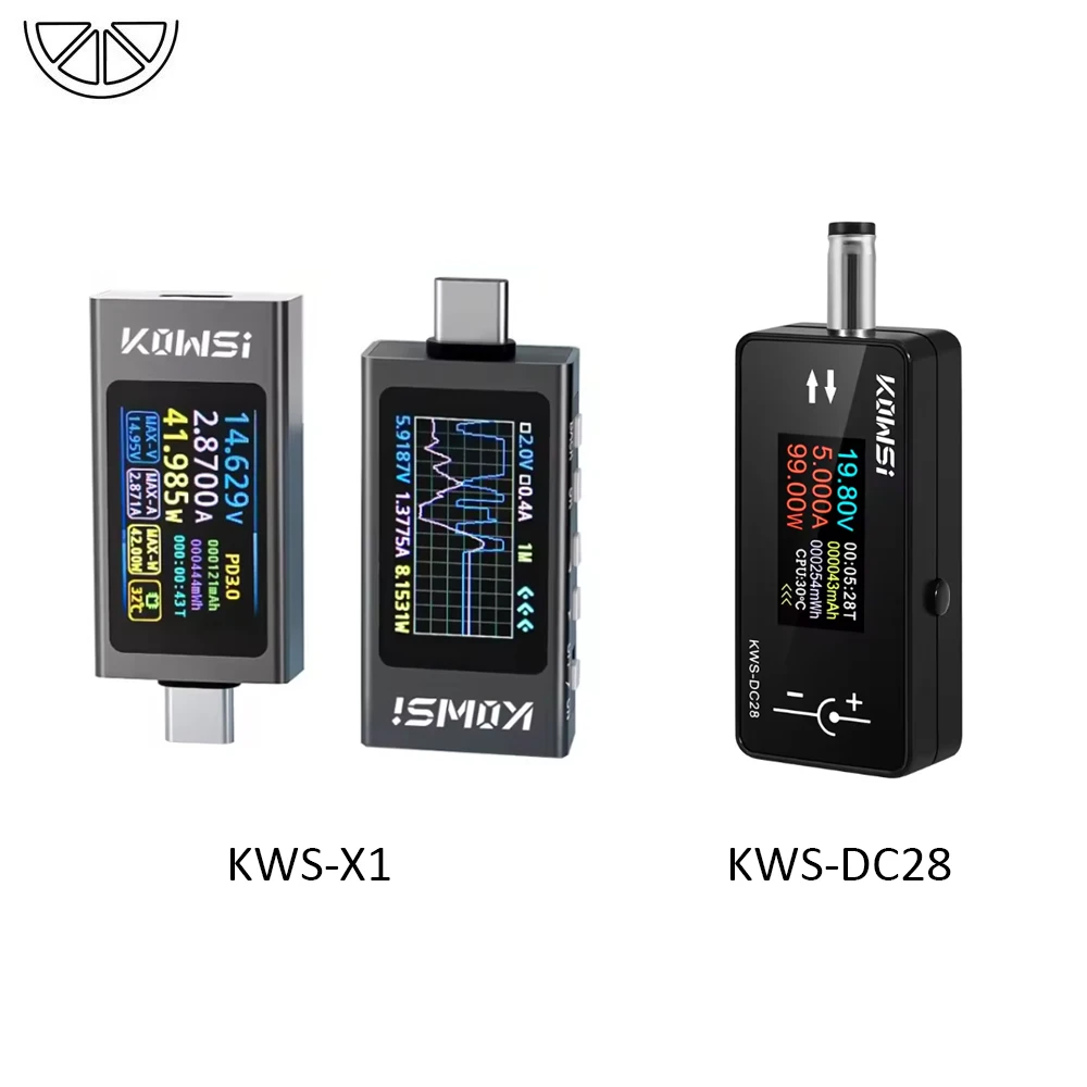 KWS-DC28 0.96 inch TFT HD Digital Display DC Voltage Ammeter KWS-X1 Type C Tester Voltmeter Ammeter TYPE-C Fast Charge Detection