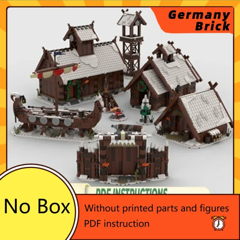 

Modular Medieval Villages Model Moc Building Bricks Winter Viking Village Technology Blocks Gift Christmas Toys DIY Set Assembly