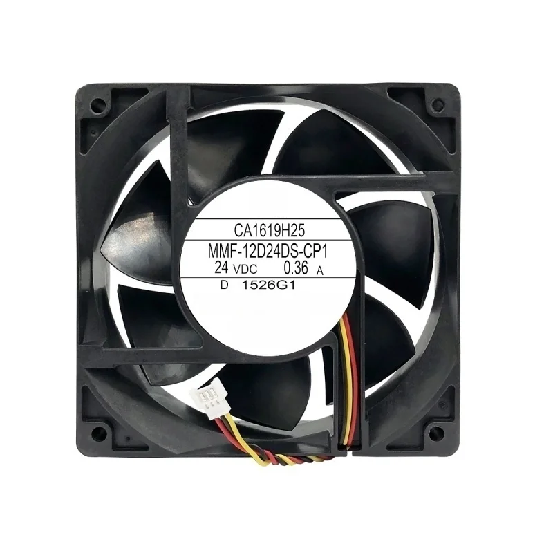 MMF-12D24DS-CP1 CA1619H25 MMF-12D24DS-RP1 CA1619H01 MMF-12F24DS-CP1 CA2235H25 Ventilador de refrigeración 24VDC 0.36A 120x120x38mm 3 cables