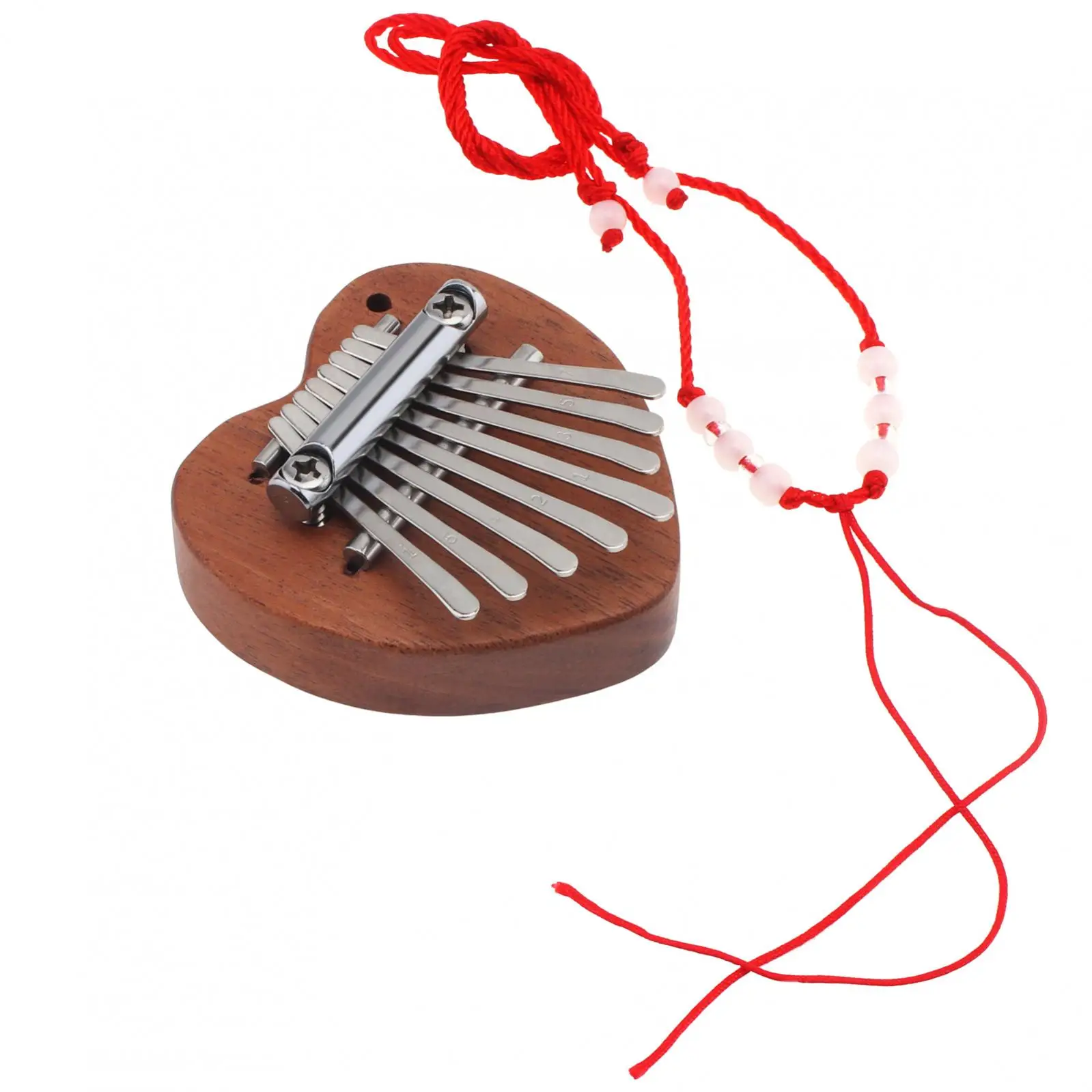 Mini 8 Sleutel Kalimba Hartvorm Kristal & Mahonie Duim Piano Mbira Decoratie Instrument Als Verjaardagscadeau/Kerstcadeau