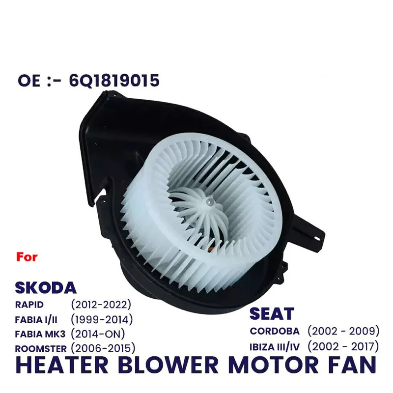 HEATER BLOWER FAN MOTOR FOR SEAT CORDOBA TOLEDO SKODA FABIA MK1 MK2 MK3 ROOMSTER