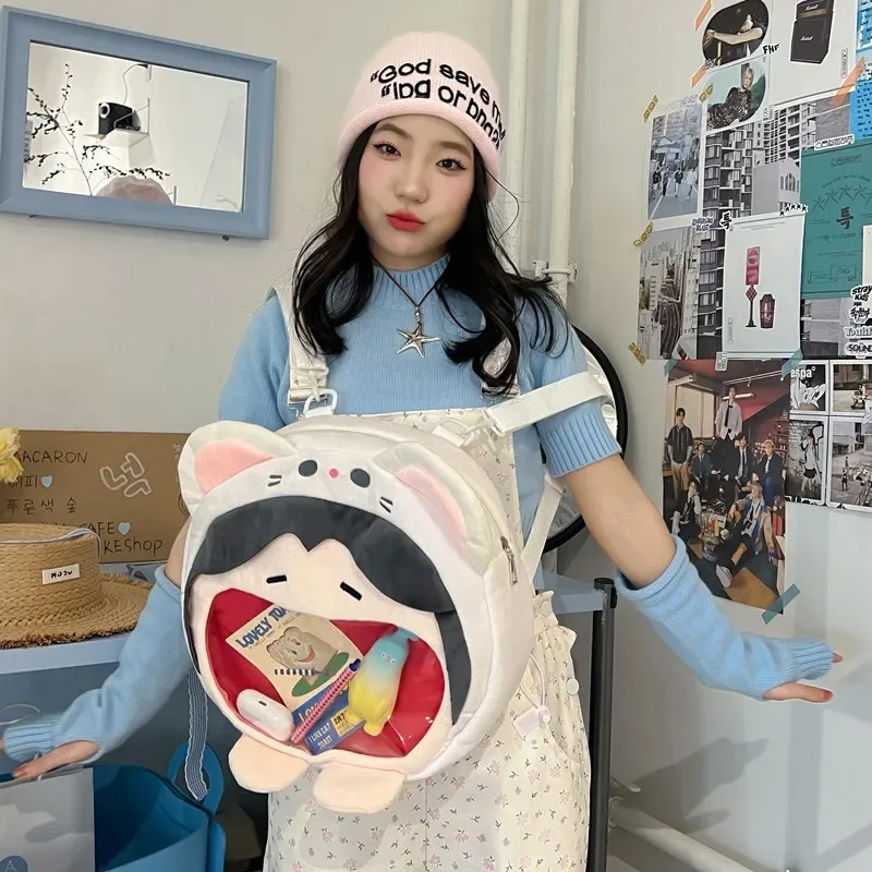 Céu bênção oficial itabag xie lian boca grande perspectiva sorridente saco bonito dos desenhos animados mochila presente de aniversário bolsa de ombro