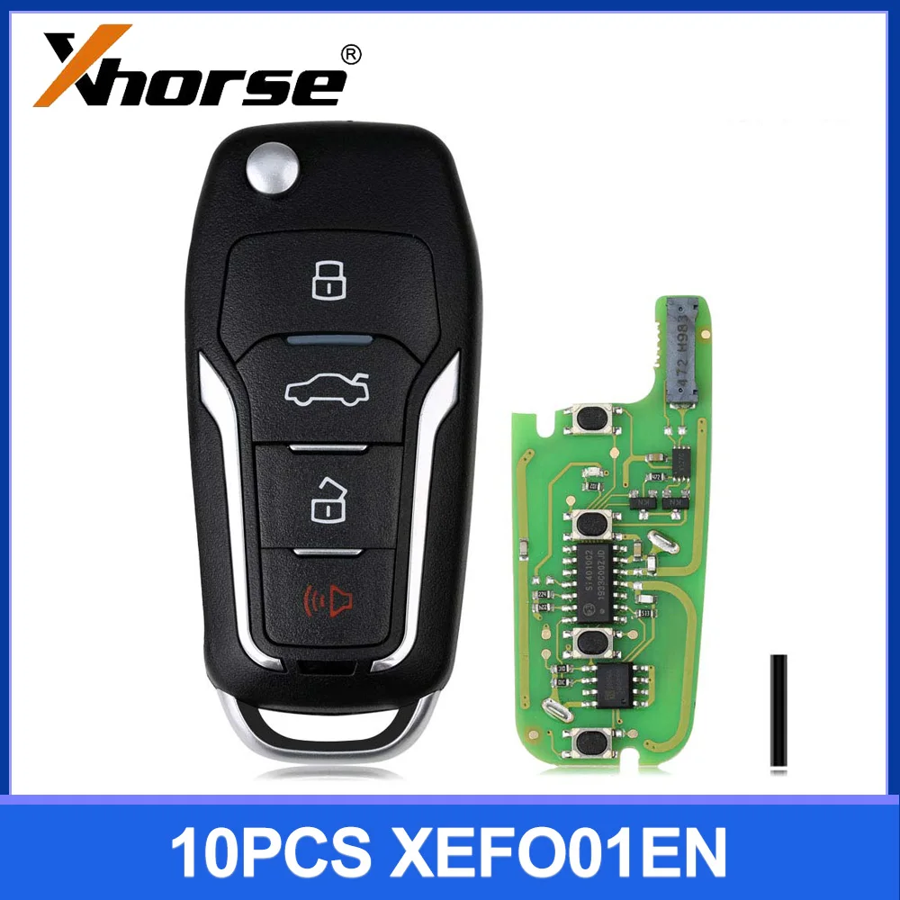 10pcs/lot XHORSE XEFO01EN Super Remote Key for Ford Style Flip 4 Buttons Built-in Super Chip English Version