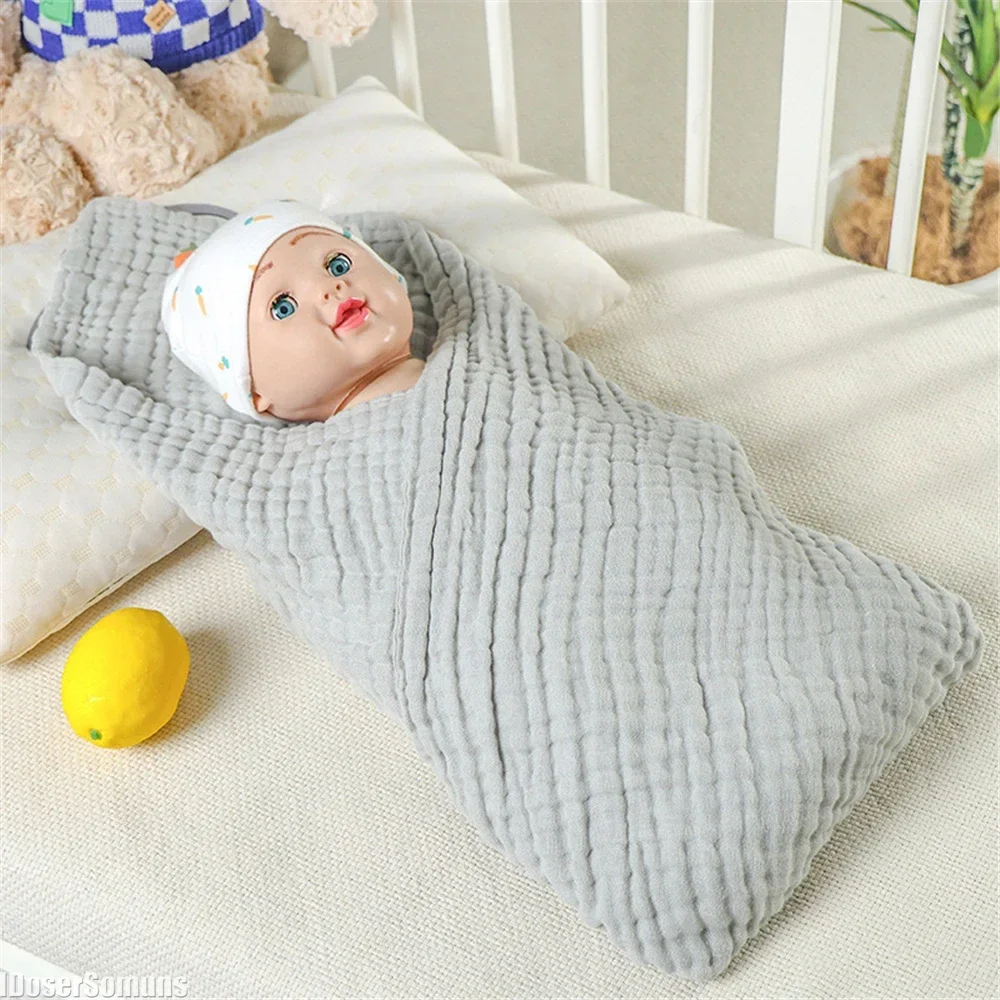 6 Layers 105*105cm Pure Cotton Bubble Muslin Blanket Baby Receiving Blanket Kids Swaddle Bedding Infant Gauze Bath Towel