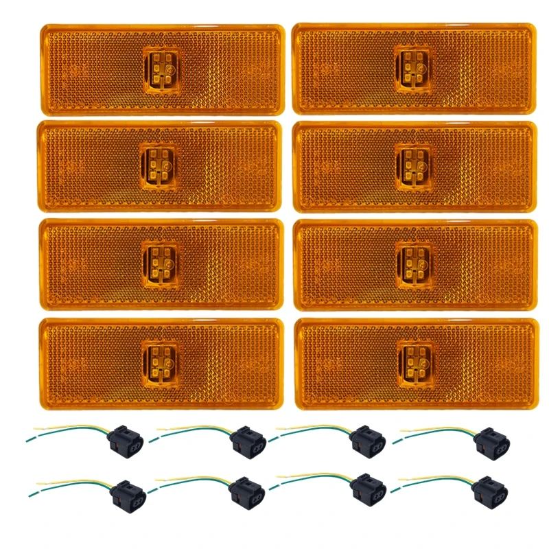 2/4/6/8/10 peças para mercedes actros atego axor led marcador lateral luz âmbar refletor de lâmpada com plugue