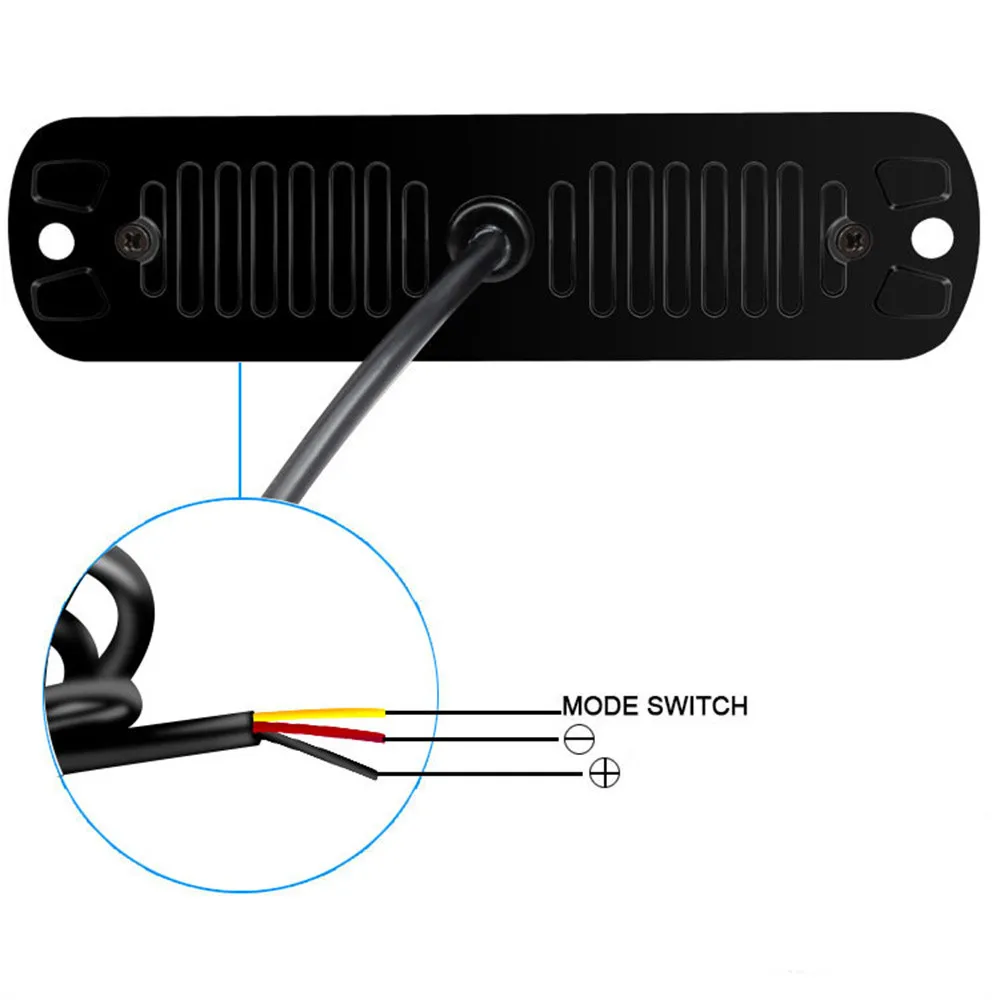 Lumière LED Stroboscopique Iodée pour Voiture, Grille Clignotante, Installation d'Urgence, Camion, Remorque, Balise, Lampe Latérale, Flash 6LED, 12V, 24V, 1Pc