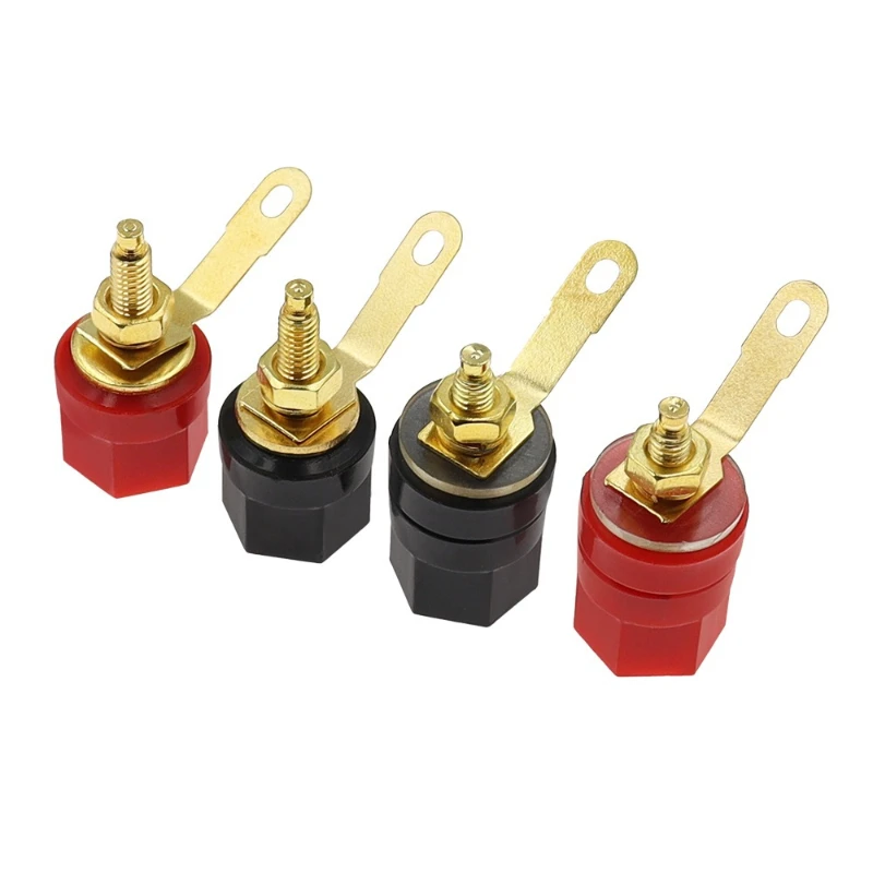 5PCS Gold Plated Copper Speaker Binding Post, Banana Plug Socket for Speaker Wire, Amplifier Terminal Binding Post
