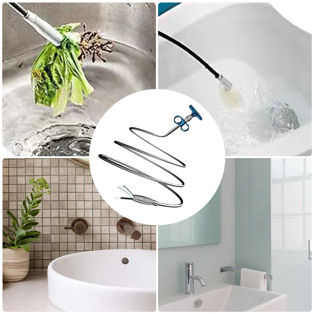 0.7-3.2M  Kitchen Sewer Pipe Unblocker Bendable Bathroom Hair Sewer Sink Cleaning Tool Snake Spring Pipe Dredging Tool