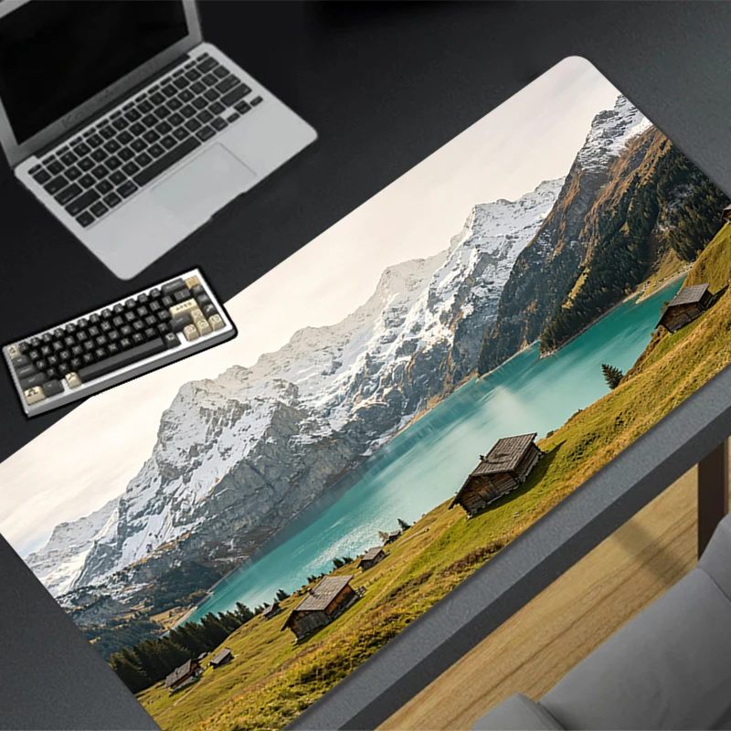 Office Mouse Pad Esports Gamer Keyboard Mat PC Computer Acessories Non Slip Gaming Desk Mat Natural Landscape Extended Mousepad