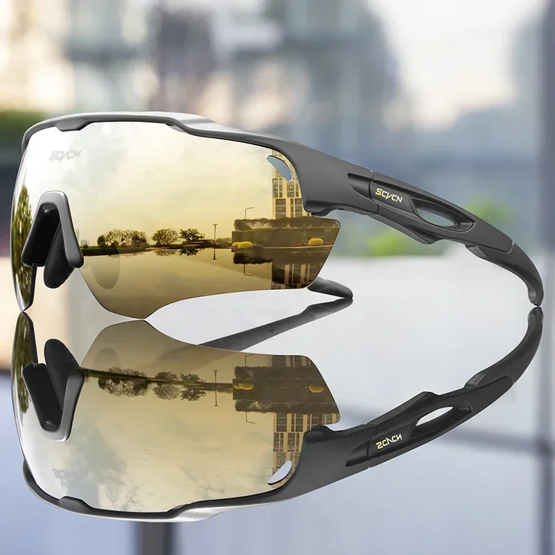 2024 SCVCN okulary przeciwsłoneczne na rower moda spolaryzowane okulary MTB rower UV400 okulary rowerowe fotochromowe gogle rowerowe dla kobiet mężczyzn
