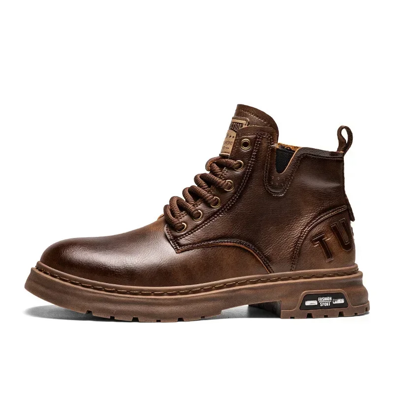Zimowe męskie buty na platformie buty pustynne nowe wygodne antypoślizgowe buty turystyczne wysokie buty robocze na wszystkie mecze Bota Masculina — zdjęcie 2
