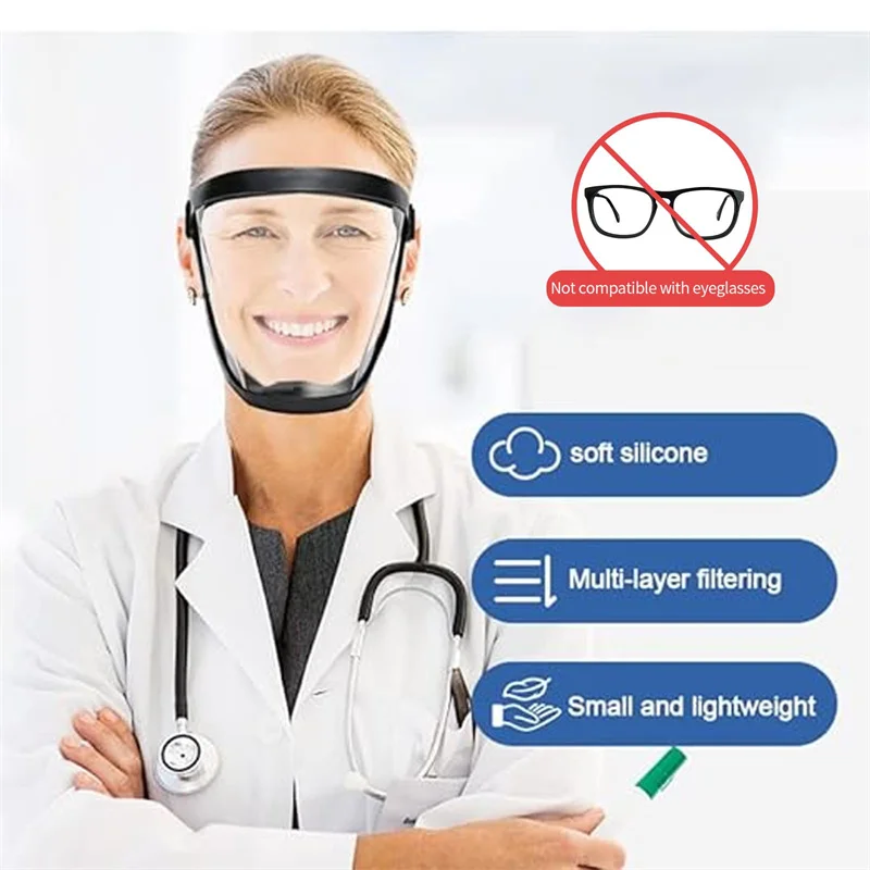 Anti-fog Anti Splash Full Face Protection Anti Droplet Mask Head Wear Glasses Space Spherical Goggles Full Face Protective Glass