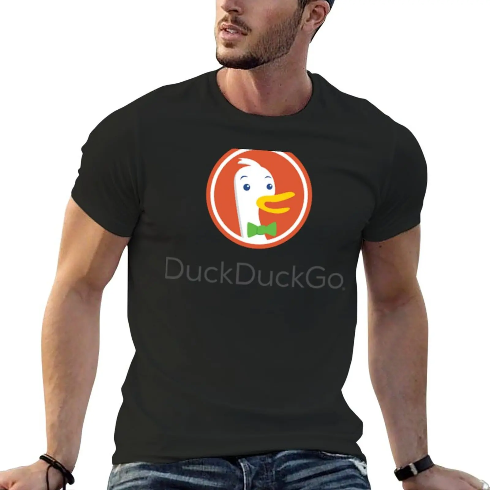 تي شيرت رجالي بشعار Duckduckgo ، تي شيرت طويل ، أشياء رخيصة ، أشياء رخيصة