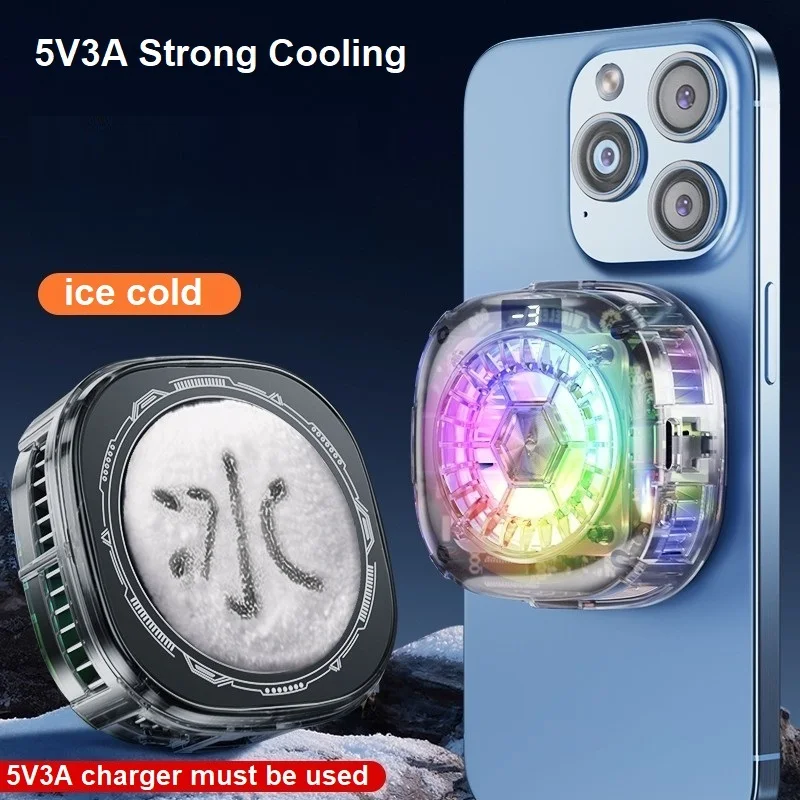 

5V3A High-Power Cooling X122pro Semiconductor Mobile Phone Cooler Ice Cold Radiator Magnetic & Back Clip Temperature Display