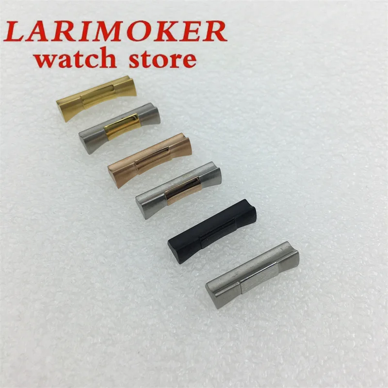 BLIGER Watch Accessories 20mm solid bent steel head pellet end link is only suitable for seamless rolex strap rubber belt connec