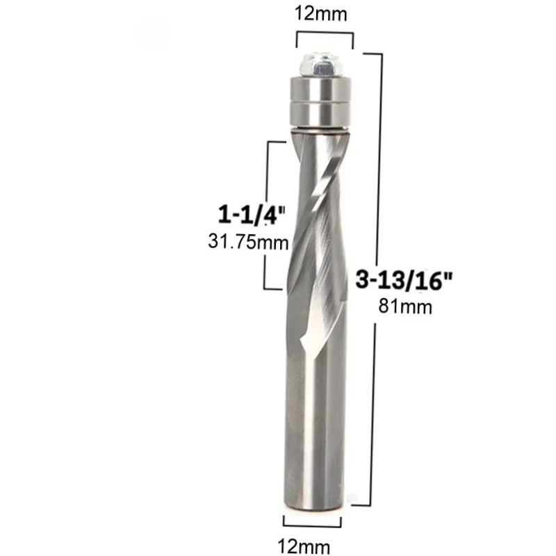 ดอกกัดโซลิดคาร์ไบด์แบบเกลียว ขนาด 1/2 นิ้ว 12 มม. สำหรับงานกัดไม้ ดอกกัดปลายตรง ดอกกัด CNC สำหรับงานไม้