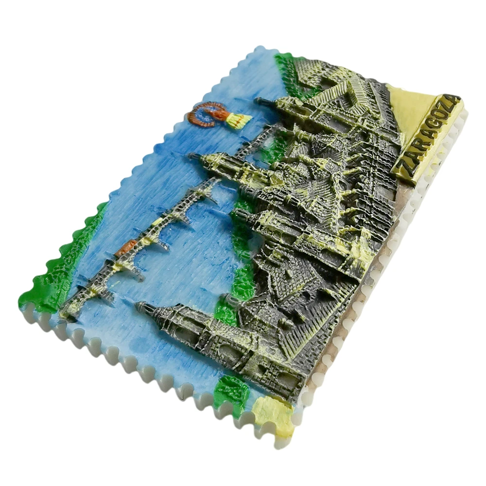 Zaragoza إسبانيا مغناطيس الثلاجة السفر تذكار الثلاجة الزخرفية المغناطيس رسمت باليد مجموعة الحرف اليدوية