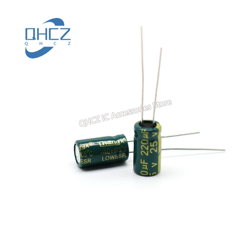 

10pcs 25V 220UF high frequency low resistance long life high temperature resistant electrolytic capacitor 6X12