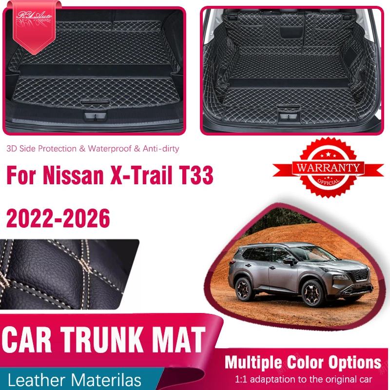 

Car Trunk Mats For Nissan X-Trail e-Power Rogue T33 Xtrail 2022~2027 5SEAT 7SEAT Leather Covers Cargo Liner Pad Auto Accessories