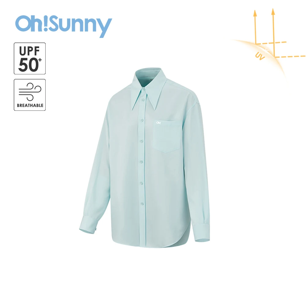 

Женская пляжная рубашка OhSunny, летняя Солнцезащитная рубашка с длинным рукавом UPF50 +, дышащие уличные топы с защитой от УФ-лучей, 2024