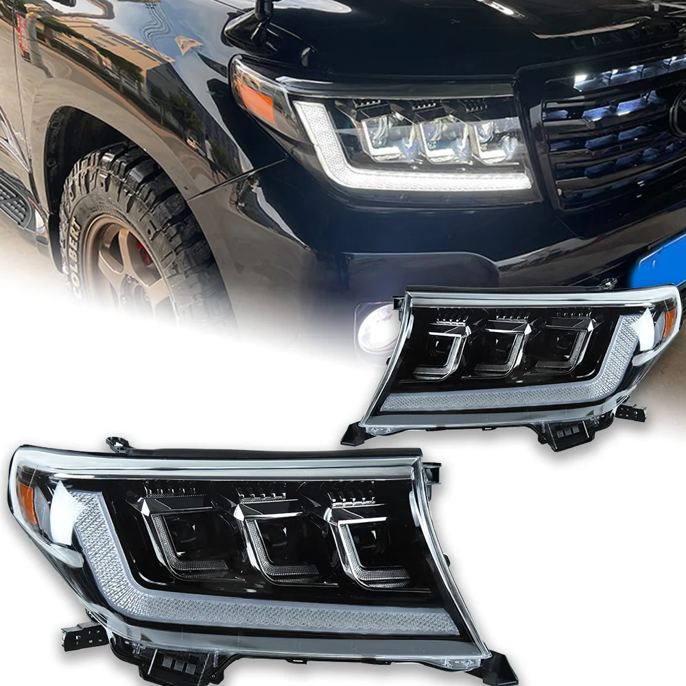 Car Styling for Toyota Land Cruiser Headlights 2008-2015 LC200 LED Headlight DRL LED Projector Lens Automotive Accessories