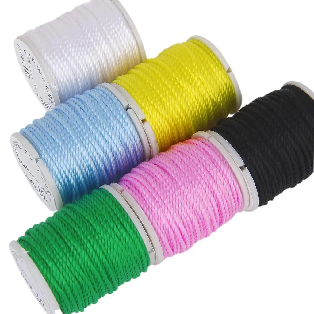 

Nylon Cords Colors 10 Rolls Ropes 10M Braided Nylon Thread for Making Bracelet Jewelry DIY Crafts Making (10 Colors）