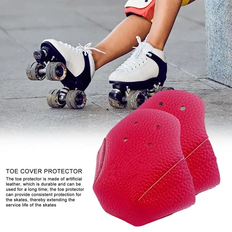 Roller Skate Toe Caps New 2.8*2*4in PU Leather Toe Cap Protectors Shoe Shield Roller Skating Cover Protectors Outdoor Training