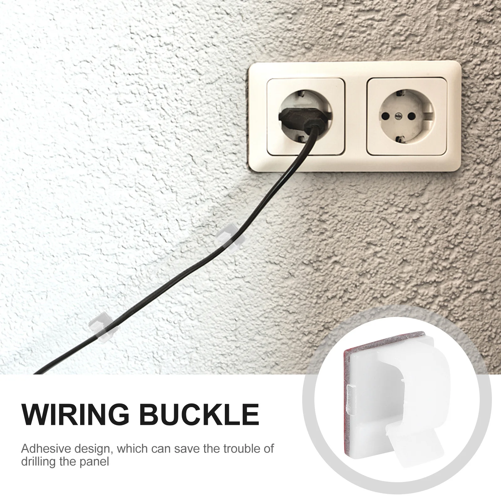 

100 pcs Self Adhesive Cable Clips No Punch Required Wire Cord Holder For Home Office Car Glass Plastic Metal Surface